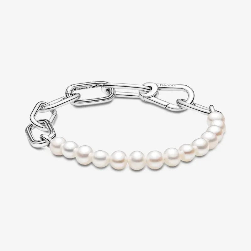 Bracciale Maglia Link con Perle d’Acqua Dolce Coltivate ME